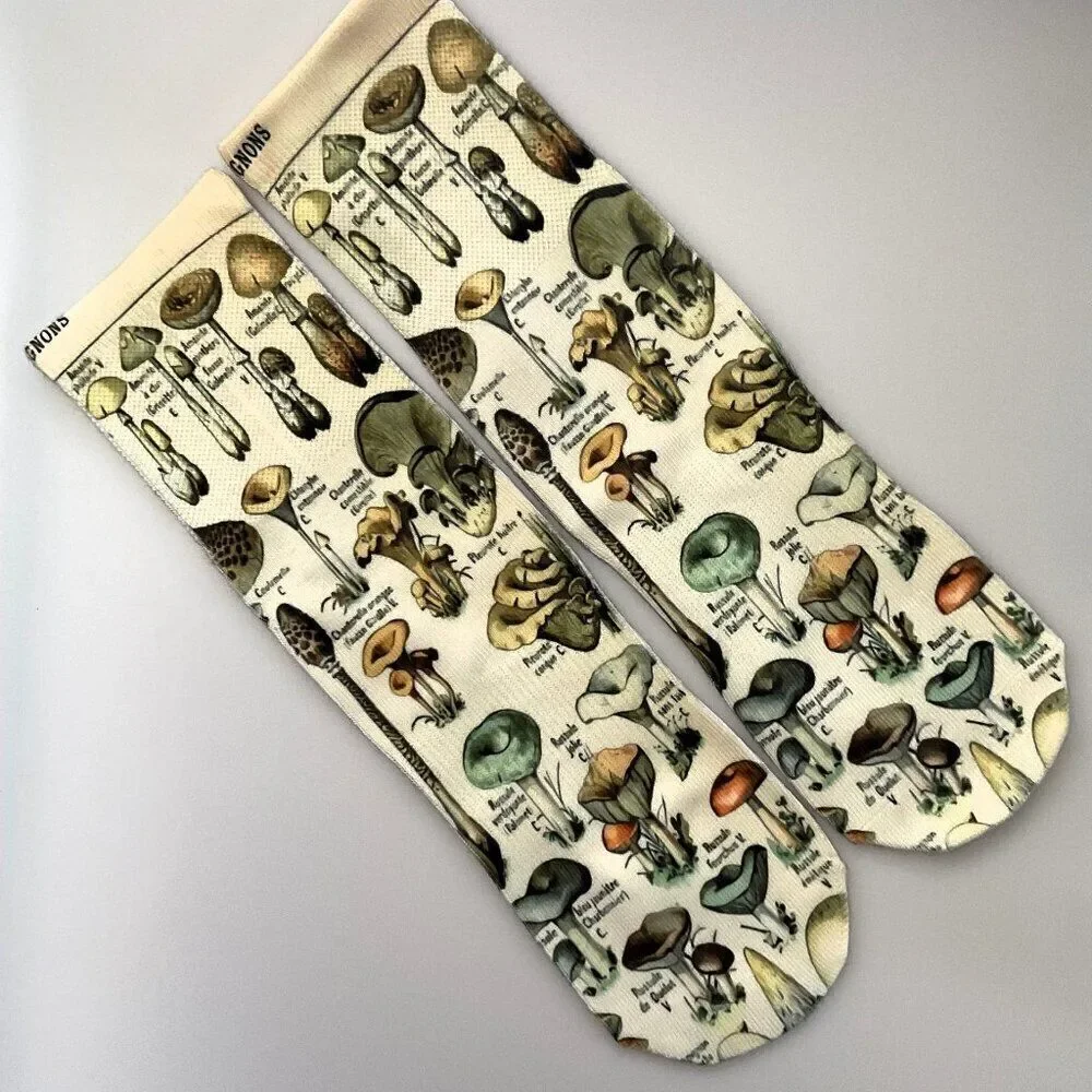 MUSHROOM SOCKS NOVELTY FUN SOCKS THEME